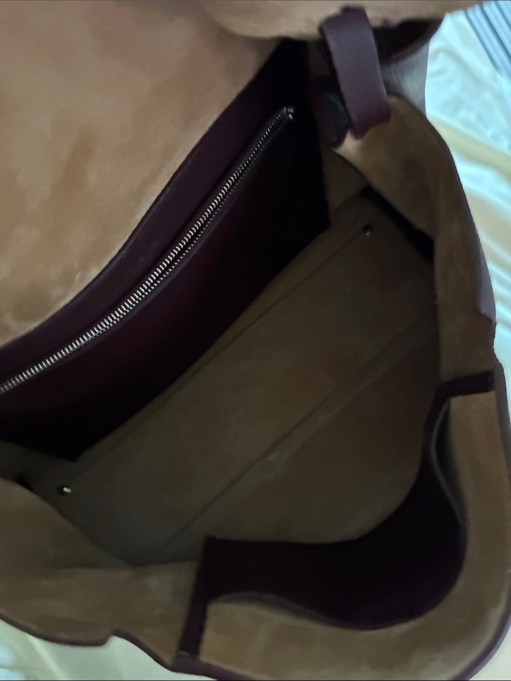 The Row Women's Shoulder Bag in Deep Burgundy top handle 14 - Picture 3 of 9